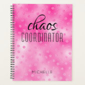 Chaos Koordinator Pink Girly Glitzer Personalisier Planer (Vorderseite)