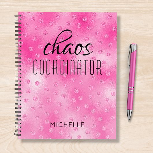 Chaos Koordinator Pink Girly Glitzer Personalisier Planer