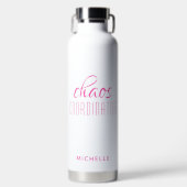 Chaos-Koordinator Pink-Kalligrafie-Skriptname Trinkflasche (Vorderseite)