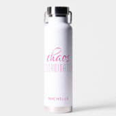 Chaos-Koordinator Pink-Kalligrafie-Skriptname Trinkflasche (Vorne)