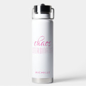 Chaos-Koordinator Pink-Kalligrafie-Skriptname Trinkflasche (Hinten)