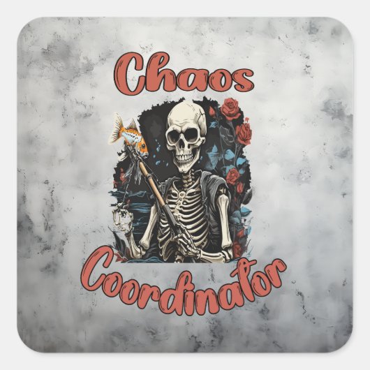Chaos-Koordinator Quadratischer Aufkleber (Vorderseite)