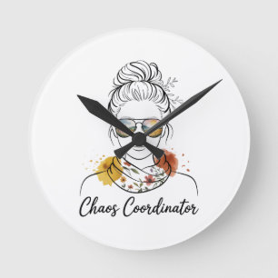 Chaos-Koordinator Runde Wanduhr