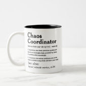 Chaos-Koordinator Sarcastic Definition Funny Zweifarbige Tasse (Links)