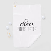 Chaos-Koordinator Schwarz-Weiß-Typografischer Text Golfhandtuch (Insitu)