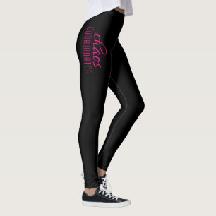 Chaos-Koordinator Typografic Black Hot Pink Leggings