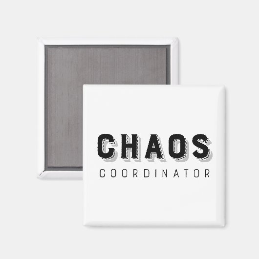Chaos-Koordinator Typografie Magnet (Vorderseite/Rückseite)