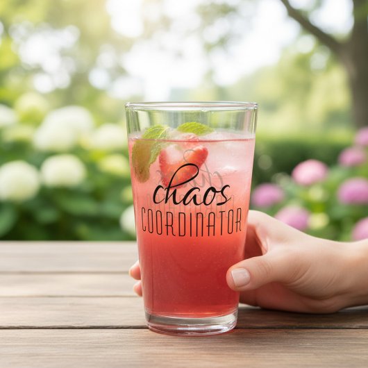 Chaos-Koordinator Typografischer Text Glas