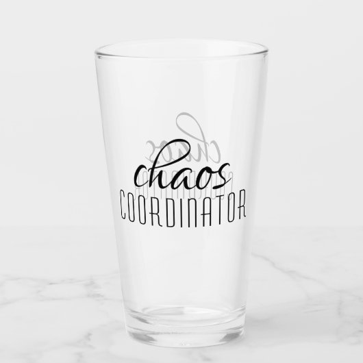 Chaos-Koordinator Typografischer Text Glas (Vorderseite)