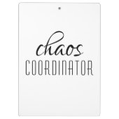 Chaos-Koordinator Typografischer Text Klemmbrett (Rückseite)