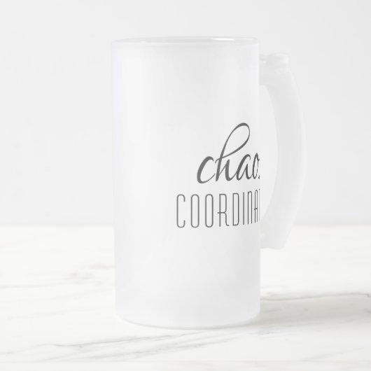 Chaos-Koordinator Typografischer Text Mattglas Bierglas (VorderseiteRechts)