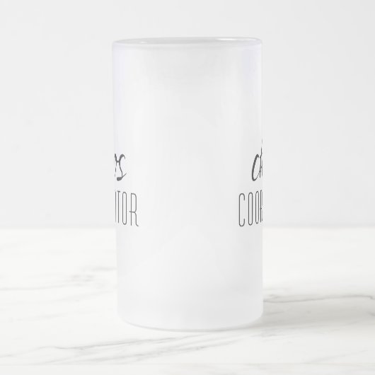 Chaos-Koordinator Typografischer Text Mattglas Bierglas (Mittel)