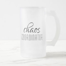 Chaos-Koordinator Typografischer Text Mattglas Bierglas