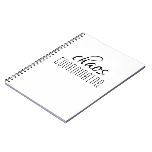 Chaos-Koordinator Typografischer Text Notizblock (Linke Seite)