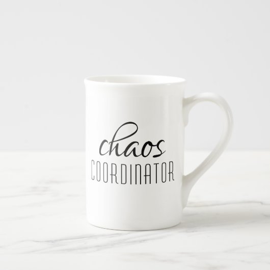 Chaos-Koordinator Typografischer Text Porzellantasse (Rechts)