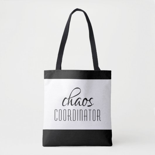 Chaos-Koordinator Typografischer Text Tasche (Vorderseite)