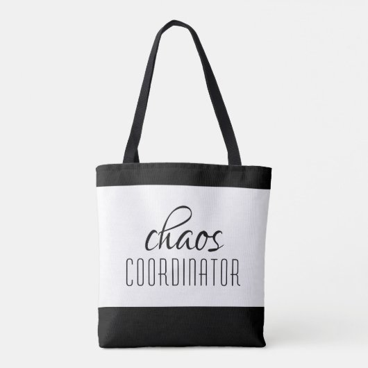 Chaos-Koordinator Typografischer Text Tasche (Rückseite)