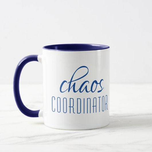 Chaos-Koordinator Typografischer Text Tasse (Links)