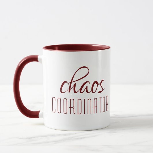 Chaos-Koordinator Typografischer Text Tasse (Links)