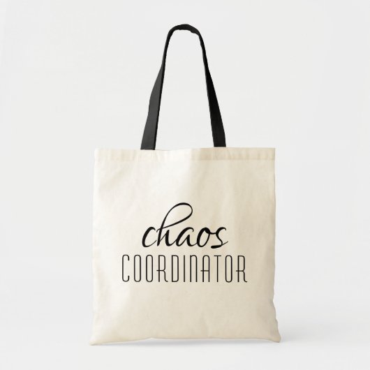 Chaos-Koordinator Typografischer Text Tragetasche (Vorne)