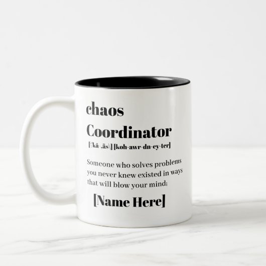 Chaos-Koordinator Zweifarbige Tasse (Links)