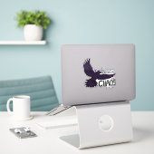 Chaos-Krähe Aufkleber (Laptop auf Schreibtisch)