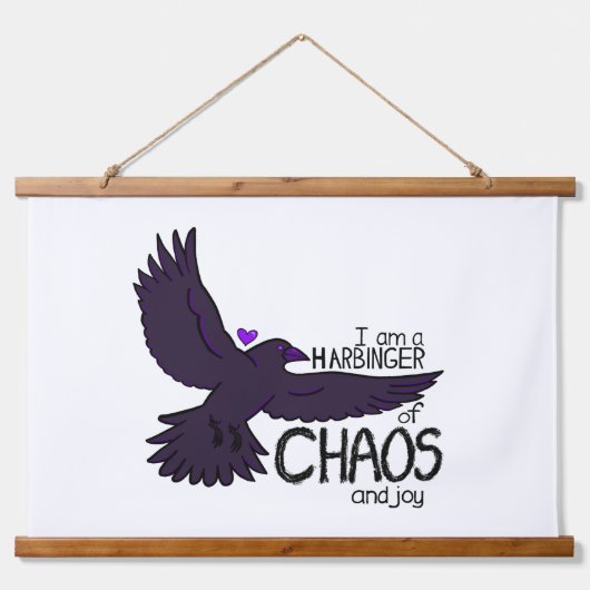 Chaos-Krähen-Teppich Wandteppich Mit Holzrahmen (Vorne)