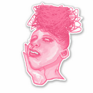 Chaos Lady in Pink Aufkleber