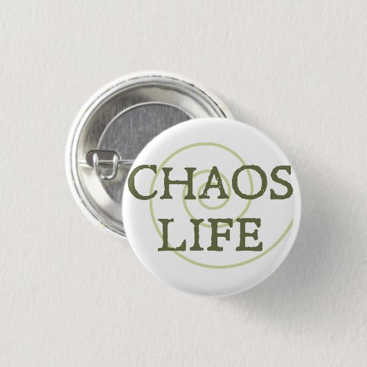 Chaos-Leben-Knopf Button (Vorne & Hinten)
