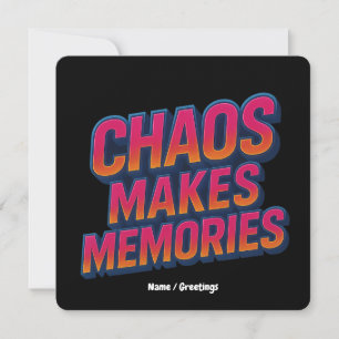 Chaos macht Erinnerungen Retro Synthwave Design lu Einladung