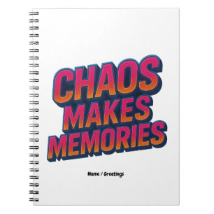 Chaos macht Erinnerungen Retro Synthwave Design lu Notizblock