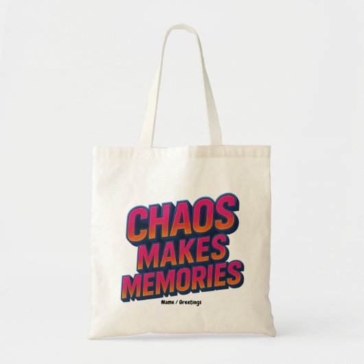 Chaos macht Erinnerungen Retro Synthwave Design lu Tragetasche (Vorne)