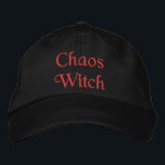 Chaos Magic Hexe Zitat Red Black Bestickte Baseballkappe<br><div class="desc">Eine lustige Chaos Magic Hexe bestickt,  rot und schwarz Baseballkappe mit den Worten Chaos Hexe. Dieses einfache,  aber leistungsstarke Design kann auf einen Namen oder anderen Text personalisiert werden oder in Touch für weitere Anpassungen. Eine witzige Geschenkidee.</div>