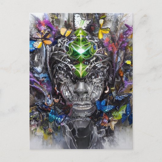 Chaos Man AI Art Postkarte (Vorderseite)