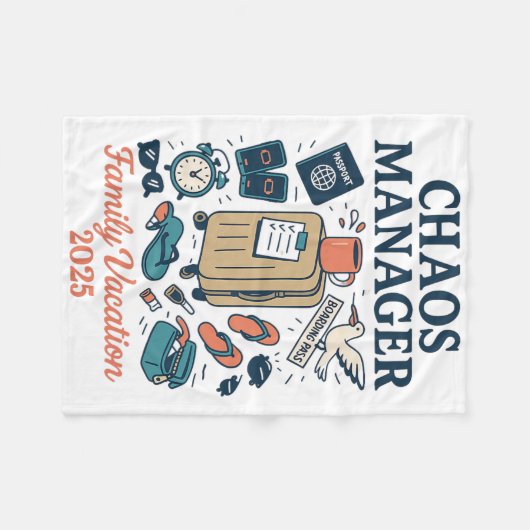 Chaos Manager Shirt – Matching Family Vacation 202 Fleecedecke (Vorderseite (Horizontal))