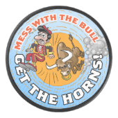 Chaos mit dem Bull... Eishockey Puck (Vorderseite)