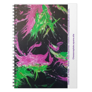 Chaos Neon Blossom Strike Spiral Photo Notebook Notizblock