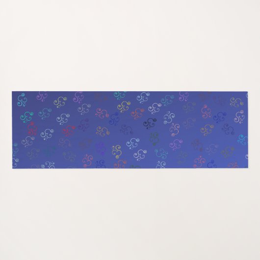 Chaos OMs | Blau, Hübsches Indigom Om Yogamatte (Rückseite (Horizontal))