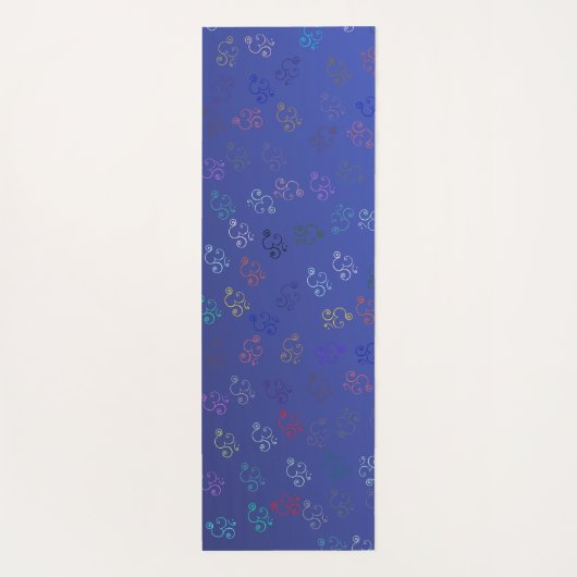 Chaos OMs | Blau, Hübsches Indigom Om Yogamatte (Rückseite)