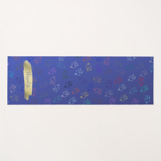 Chaos OMs | Blau, Hübsches Indigom Om Yogamatte (Vorderseite (Horizontal))