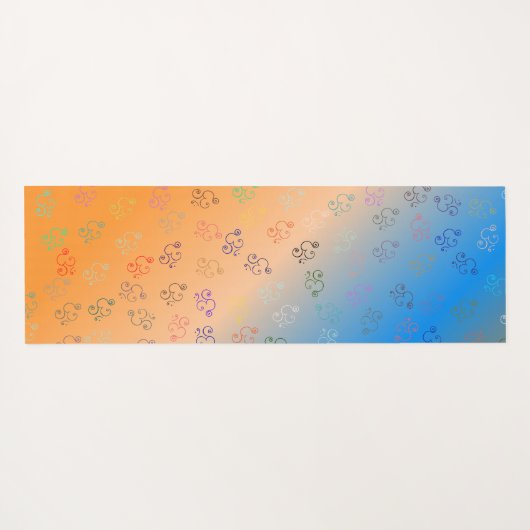 Chaos OMs | Orange & Blue Ombre, Hübsch Om Yogamatte (Rückseite (Horizontal))