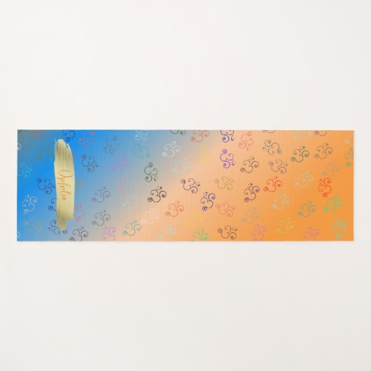 Chaos OMs | Orange & Blue Ombre, Hübsch Om Yogamatte (Vorderseite (Horizontal))