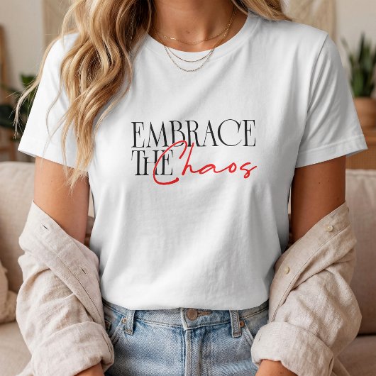 Chaos Script minimalistische Typografie T-Shirt