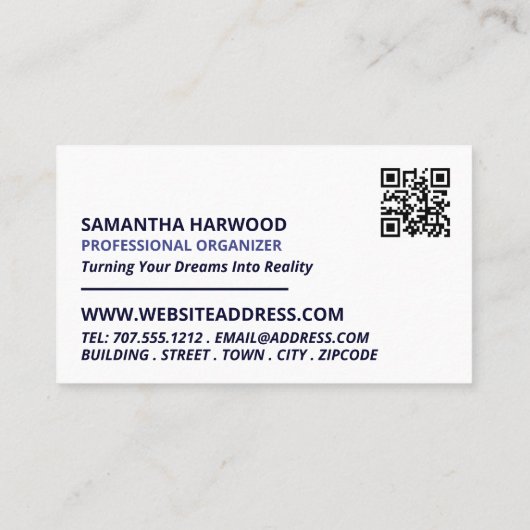 Chaos Slogan Design, Beruflicher Organisator Visitenkarte (Rückseite)