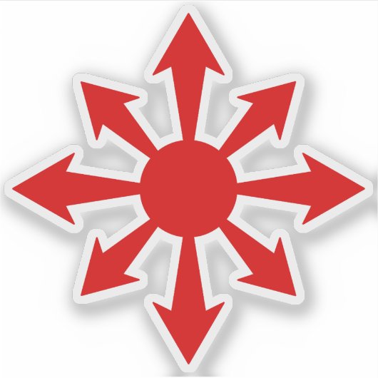 Chaos Star - v2 (rot) Aufkleber (Vorderseite)