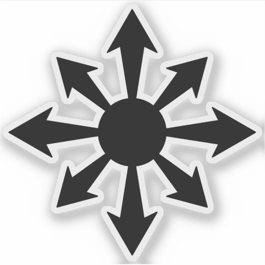 Chaos Star - v2 (schwarz) Aufkleber (Vorderseite)