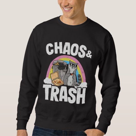 Chaos & Trash Garbage Panda Rainbow Raccoon 1 Sweatshirt (Vorderseite)