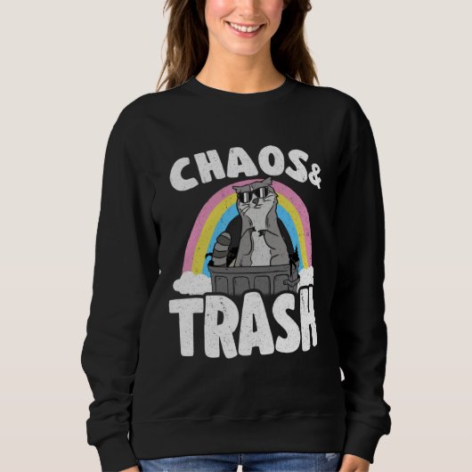 Chaos & Trash Garbage Panda Rainbow Raccoon Sweatshirt (Vorderseite)