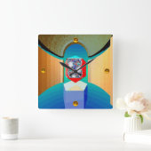 CHAOS UND BESTELLUNG TEMPLE Surreal Fraktal Art Quadratische Wanduhr (Zuhause)