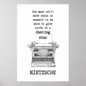 Chaos und Dancing STAR Zitat von Nietzsche Poster (Vorne)